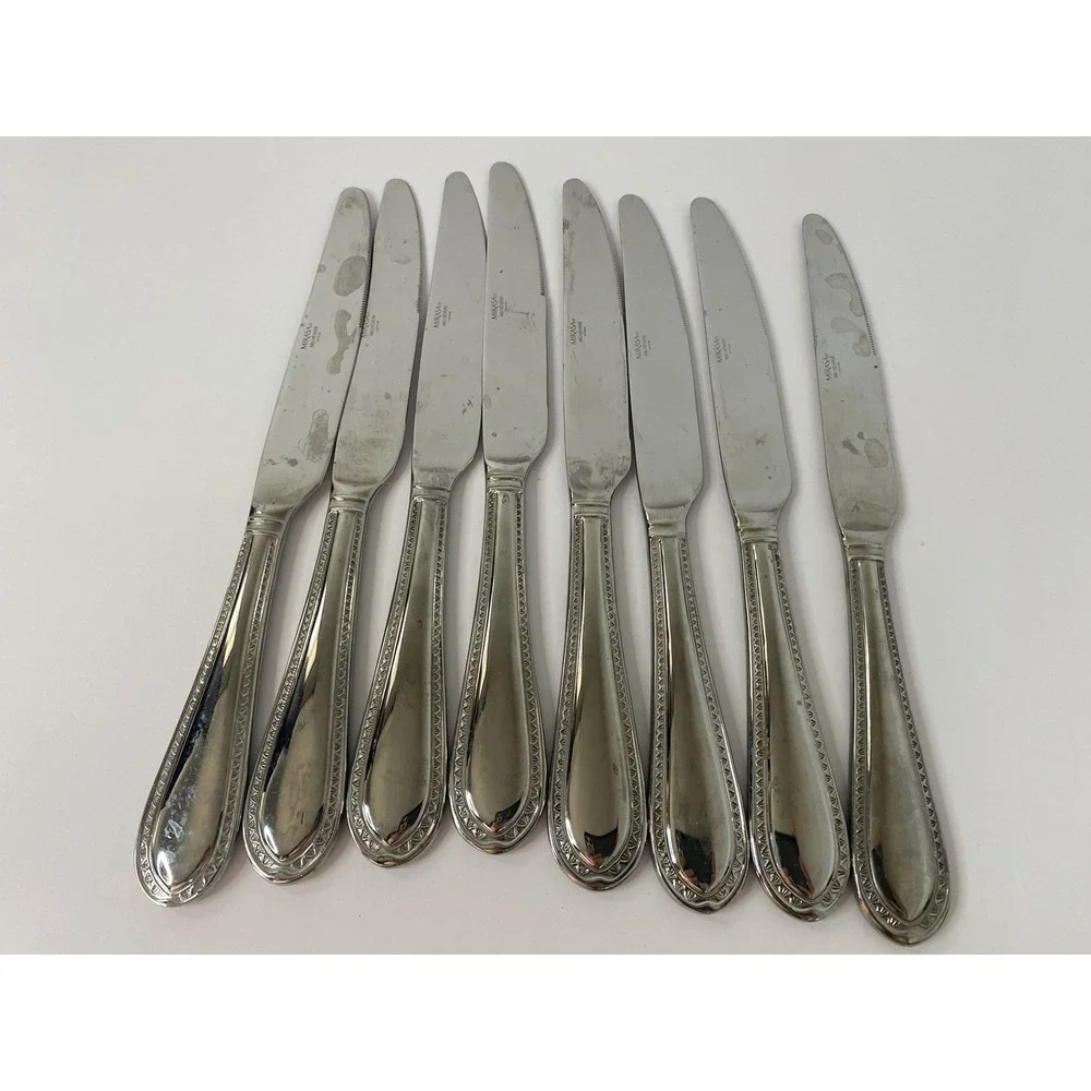 Mikasa Sinclair-Belvedere Stainless Oval Dinner Knives Set Of 8